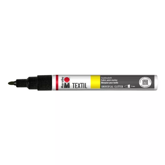 Marabu Textil csillámos textilfilc - csillámos fekete 573, 3 mm