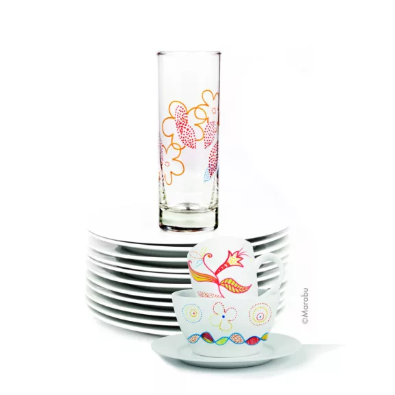 Marabu Porcelain & Glas filctoll szett - "Summer", 5 x 1-2 mm