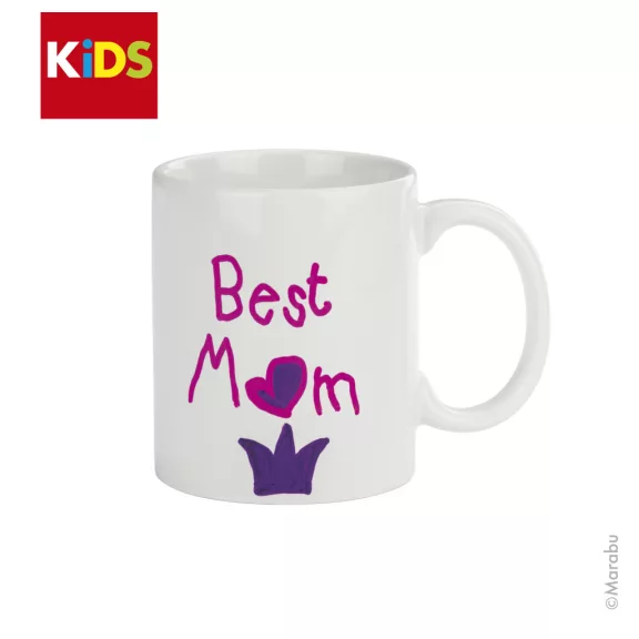 Marabu KiDS Porcelain & Glas filctoll szett - 2 db filc + bögre, lányoknak