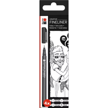 Marabu Fineliner Graphix tűfilc szett - 4 db