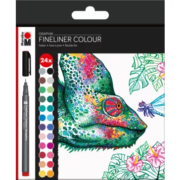   Marabu Graphix Fineliner színes tűfilc készlet - "Hypnotize", 24 részes