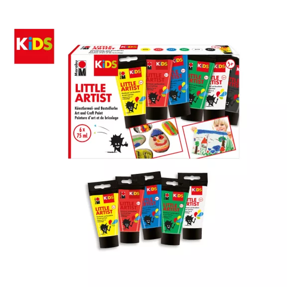 Marabu KiDS Little Artist művészfesték szett gyerekeknek - 6 x 75 ml