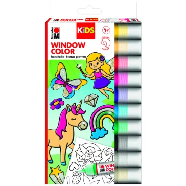   Marabu KiDS Window Color üvegmatrica festék szett - "Glitter Fairy", 10 x 25ml