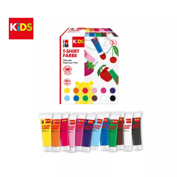 Marabu KiDS pólófestő szett gyerekeknek - 12 x 36 ml