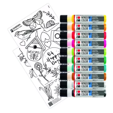   Marabu Window Color üvegmatrica festék szett - "Kert", 10 x 25 ml