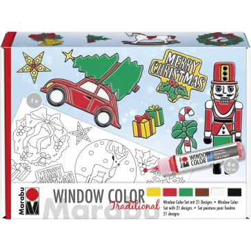   Marabu Window Color üvegmatrica festék szett - "Karácsonyi Tradíció", 6 x 25ml