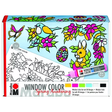   Marabu Window Color üvegmatrica festék szett - "Tavaszi Ébredés", 6 x 25 ml