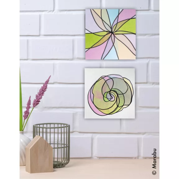 Marabu Acryl Color akrilfesték szett simítóval - 6x25 ml pasztell színek