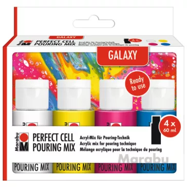   Marabu Super Cell cellaképző akrilöntő készlet - "Ocean", 4 x 60 ml