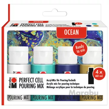   Marabu Super Cell cellaképző akrilöntő készlet - "Galaxy", 4 x 60 ml