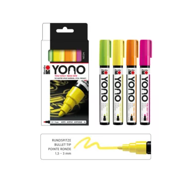 Marabu YONO Marker akrilfilc szett - NEON, 4 x 1,5-3 mm