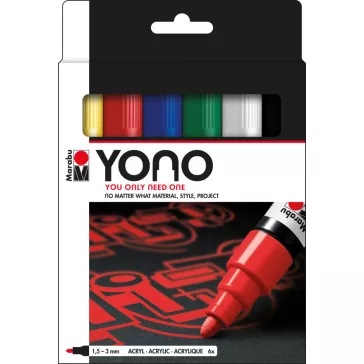 Marabu YONO Marker akrilfilc szett - 6 x1,5-3 mm
