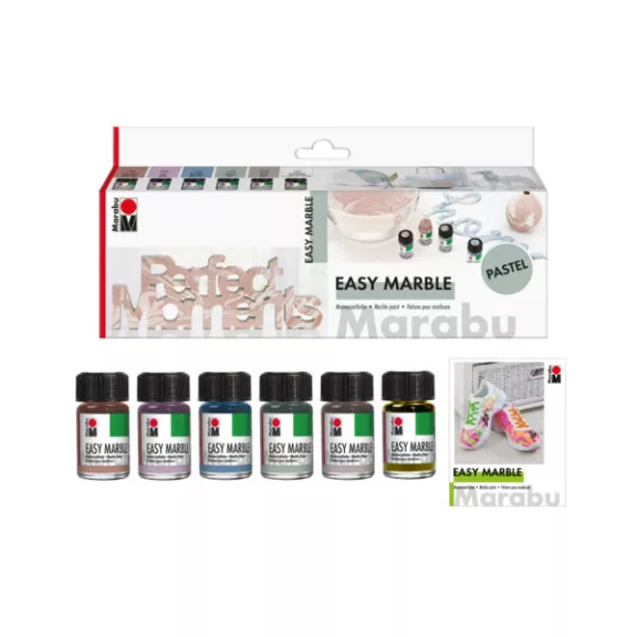Marabu Easy Marble márványozó készlet - 5 x 15 ml, pasztell
