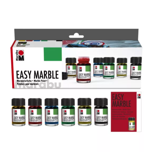 Marabu Easy Marble márványozó kezdőkészlet - 6 x 15 ml