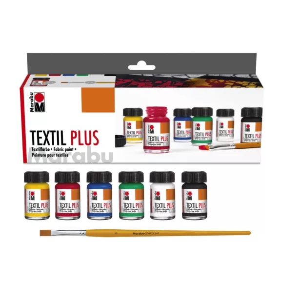 Marabu Textil Plus textilfesték kezdőkészlet - 6 x 15 ml