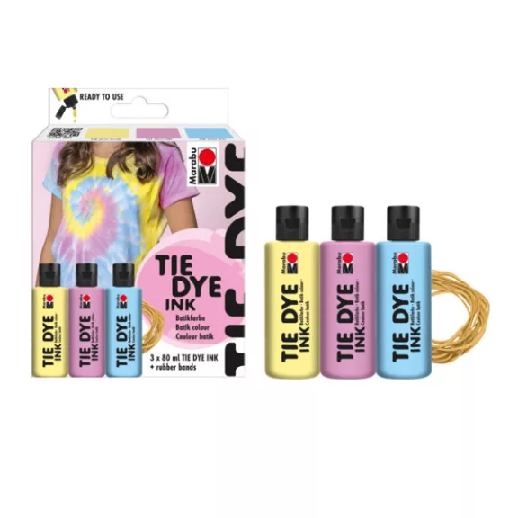 Marabu Tie Dye batikfesték készlet - Pasztell, 3 x 80 ml