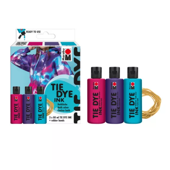 Marabu Tie Dye batikfesték készlet - Trendi, 3 x 80 ml
