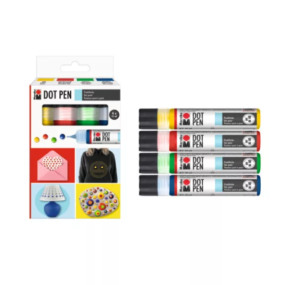 Marabu Dot Pen pontozó festék válogatás - 4 x 25 ml