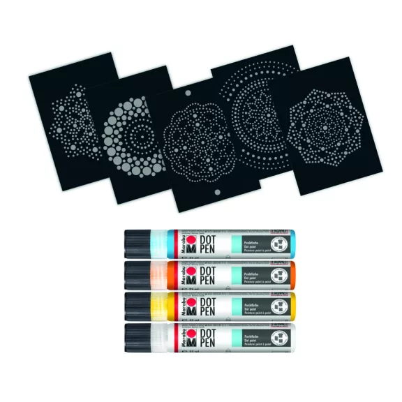 Marabu Dot Pen pontozó festék szett - "Mandala",  9 részes