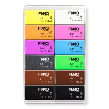   FIMO Effect süthető gyurma készlet - 12 x 25 g, Neon Színek