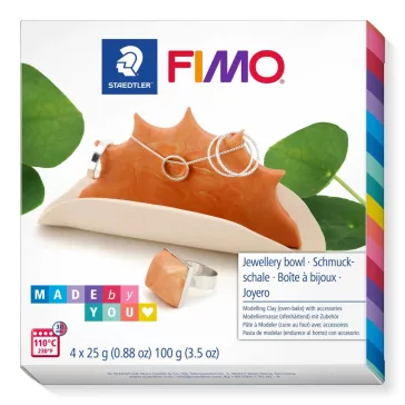   FIMO Soft süthető gyurma készlet - 4 x 25 g, ékszertartó-készítő szett