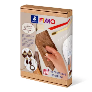 FIMO Soft süthető gyurma készlet - 4 x 25 g, fahatású