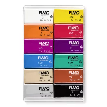   FIMO Professional süthető gyurmakészlet - 12 x 25 g, Alap Színek