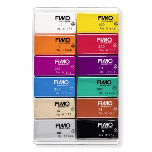 FIMO Professional süthető gyurmakészlet - 12 x 25 g, Alap Színek