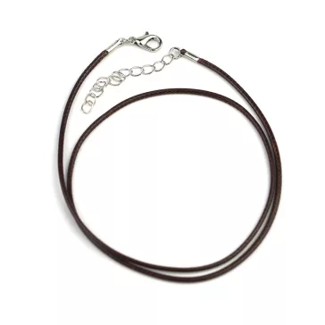 Műbőr nyaklánc kapoccsal - sötétbarna