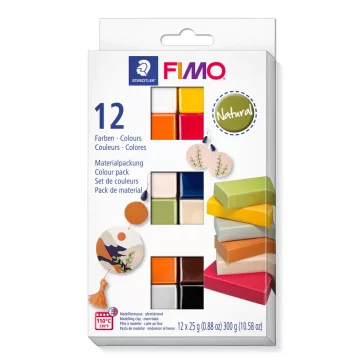   FIMO Soft süthető gyurma készlet - 12 x 25 g, Természetes színek