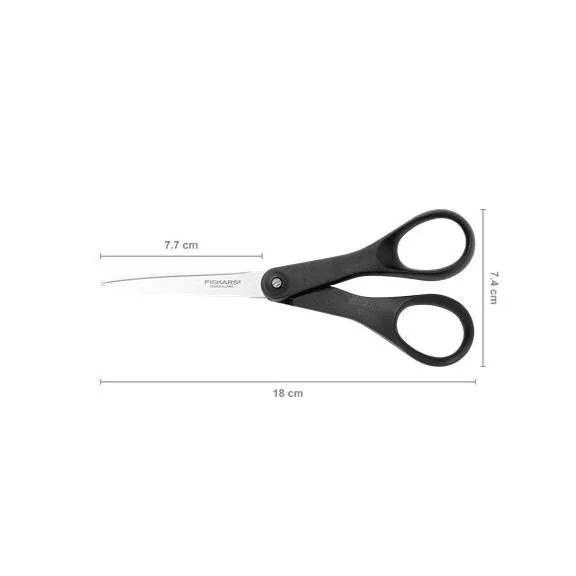 FISKARS Essential olló, papírvágó, 18 cm, fekete