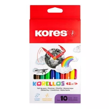 KORES Korellos 2in1 filctoll készlet, 1-3 mm - 10 db