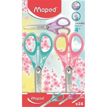   MAPED Essentials Soft Pastel olló, iskolai, 13 cm - pasztell színek