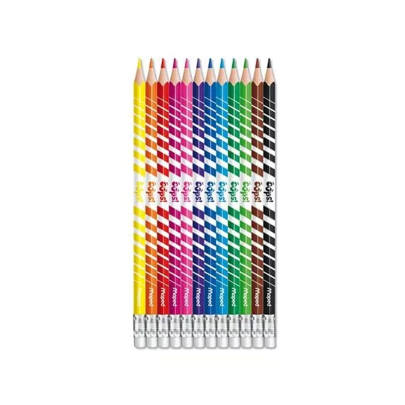 MAPED Color Peps Oops színes ceruza készlet, háromszögletű, radírozható - 12 db