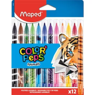   MAPED Color Peps Animals filctoll készlet, 2,8 mm, kimosható - 12 db-os