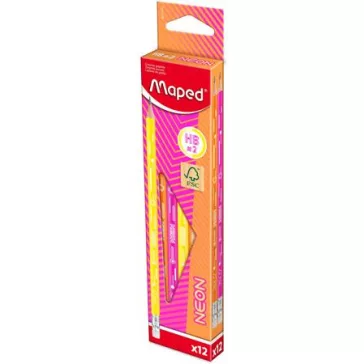   MAPED Black Peps Neon grafitceruza radírral, háromszögletű - HB