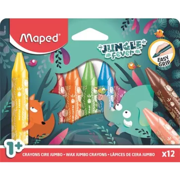 MAPED Jungle Fever zsírkréta, vastag - 12 db-os