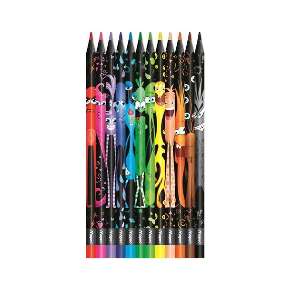 MAPED Color Peps Monster színes ceruza készlet, háromszögletű - 12 db-os