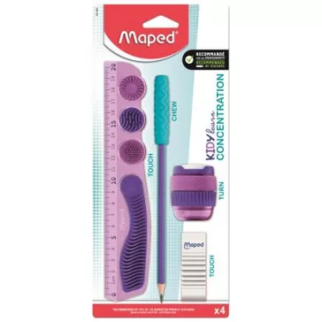   MAPED Kidy Learn Concentration írószer készlet, 4 darabos - lila