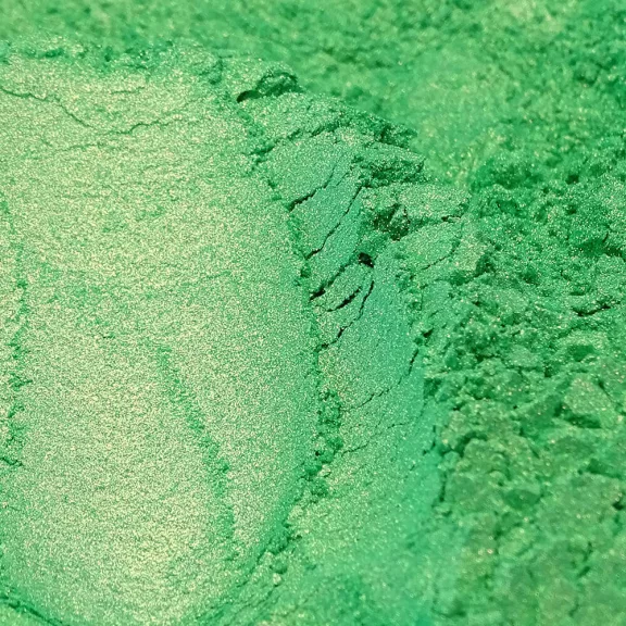 Gyöngyház hatású mica pigment por - aranybambusz zöld, 3g