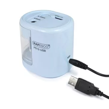 RAPESCO hegyező, kétlyukú, USB töltővel - kék