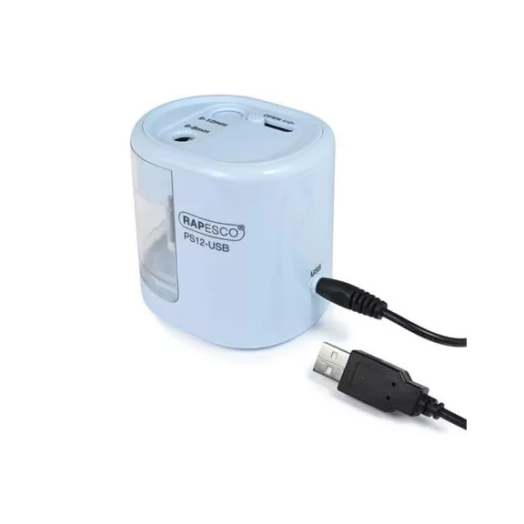 RAPESCO hegyező, kétlyukú, USB töltővel - kék