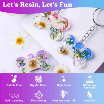   Let's Resin epoxi öntőgyanta készlet - 500 ml, munkaeszközökkel
