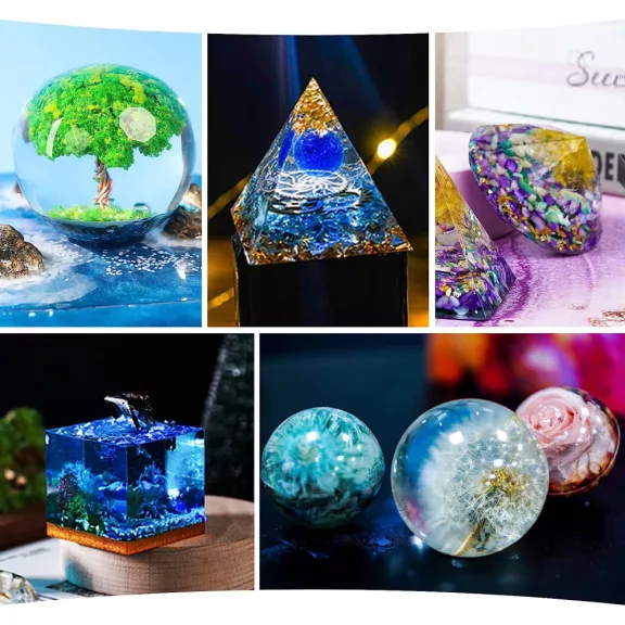 Let's Resin epoxi öntőgyanta dekorkészítő szett - 500 ml, öntőformákkal, sok dekorral!