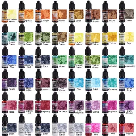 Let's Resin Alcohol Ink szett - 48 x 10 ml