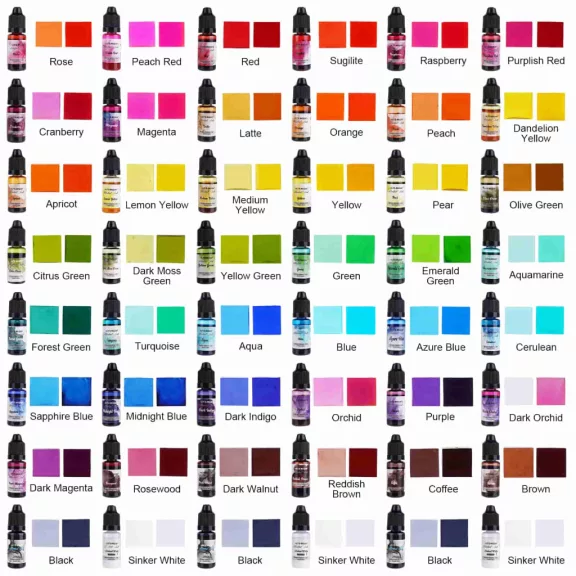 Let's Resin Alcohol Ink szett - 48 x 10 ml