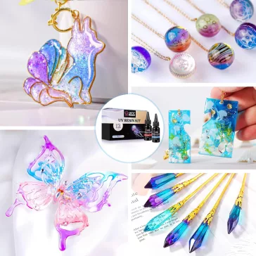   Let's Resin színes UV-gyanta készlet - 12 szín, 12 x 20 g