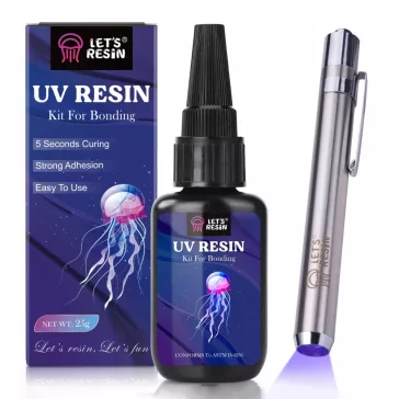   Let's Resin UV-gyanta ragasztó - gyorsan kötő, UV-lámpával, 30 g