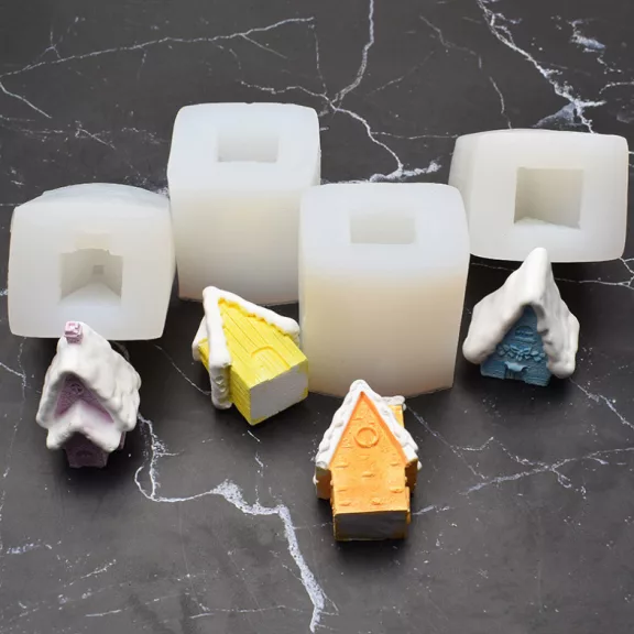 Szilikon öntőforma - 3D havas házikó 2.