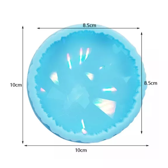 Szilikon öntőforma - hologramos alátét, geoda